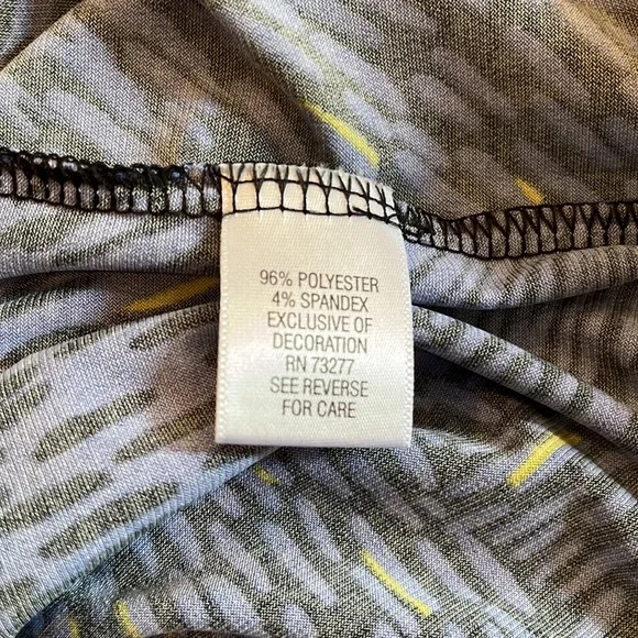 EUC Apt 9 floral faux wrap  in blue, black and yellow dress size Large - Picture 5 of 5